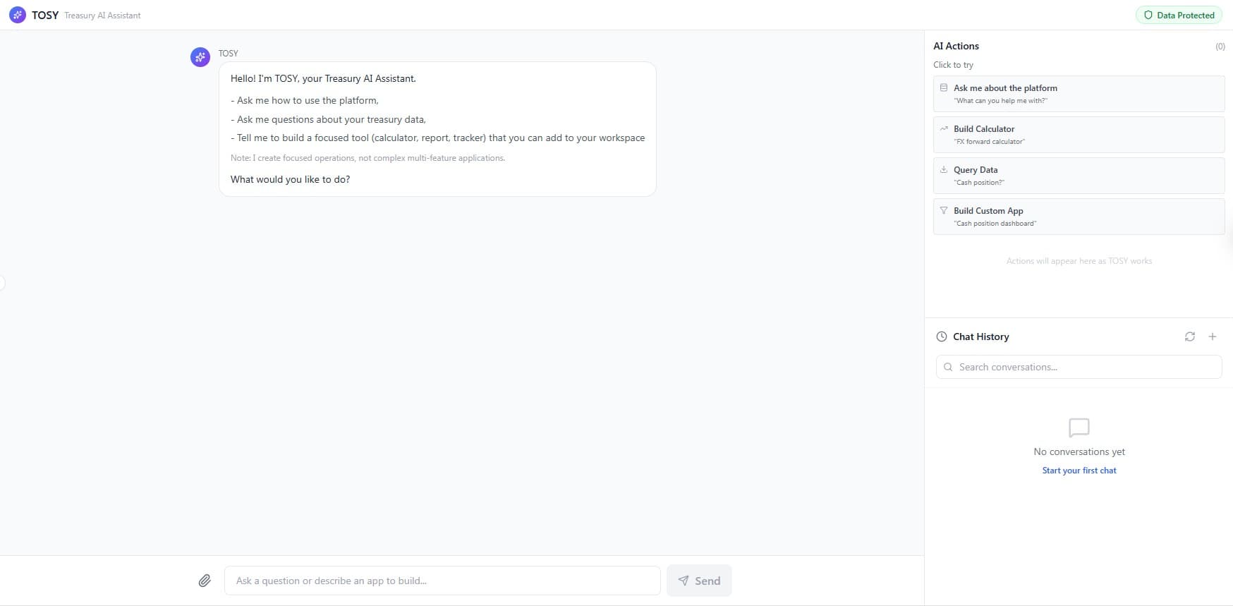 TOSY AI Builder interface